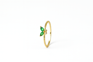 Gold Green Diamond Ring